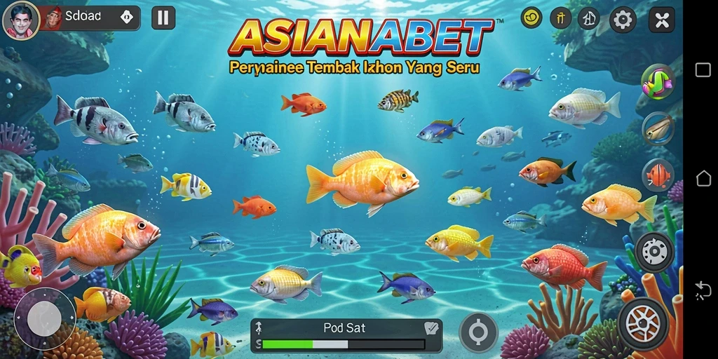 Screenshot gameplay ASIANABET menampilkan aksi Tembak Ikan yang seru.