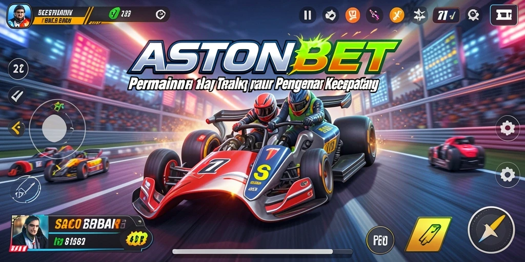 Tampilan gameplay intens di lintasan balap ASTONBET.