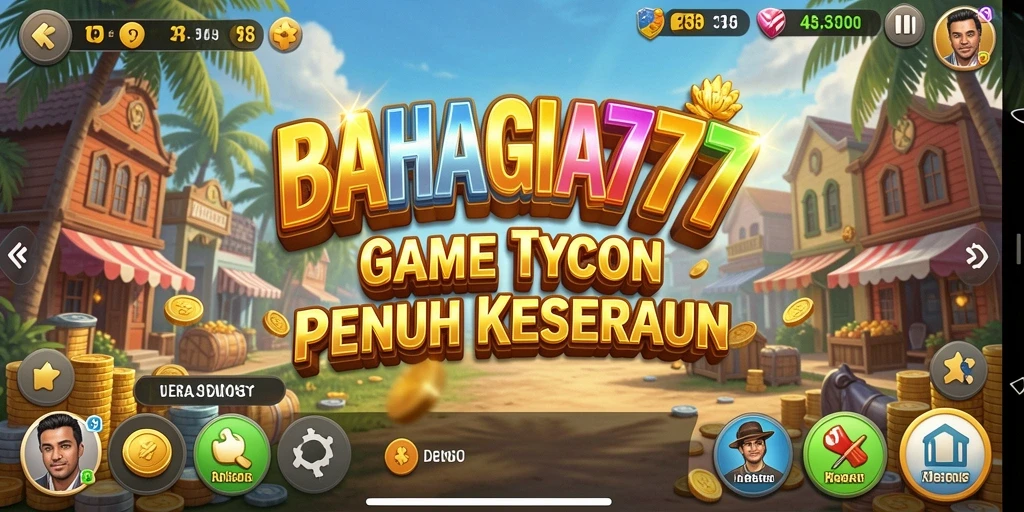 Tampilan gameplay seru dalam BAHAGIA777 dengan elemen Tycoon.