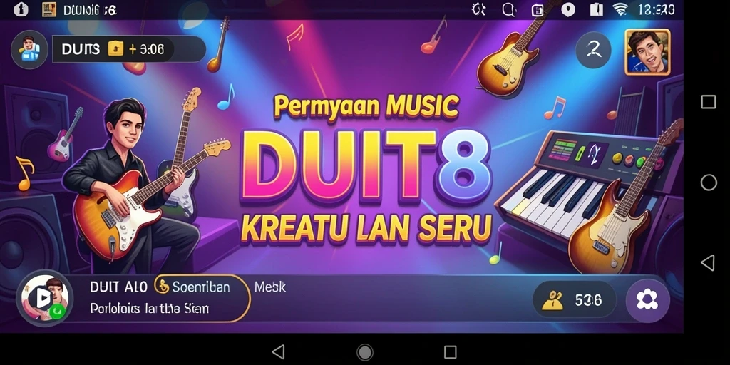 Screenshot gameplay DUIT8 menampilkan pengalaman musik yang interaktif dan menyenangkan.