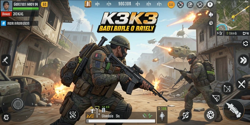 Tampilan gameplay K3K3 yang menegangkan dengan aksi pertempuran yang seru.