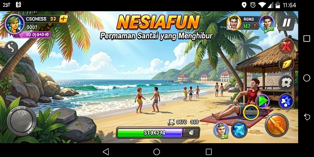 Screenshot menunjukkan gameplay santai dan menyenangkan dari NESIAFUN.