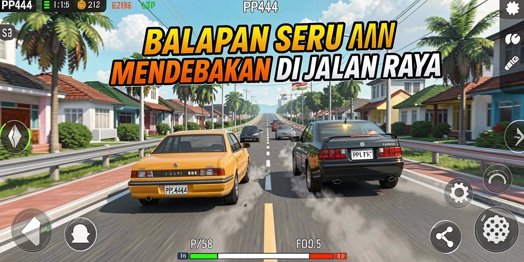 Tampilan gameplay Racing yang mendebarkan di PP444.