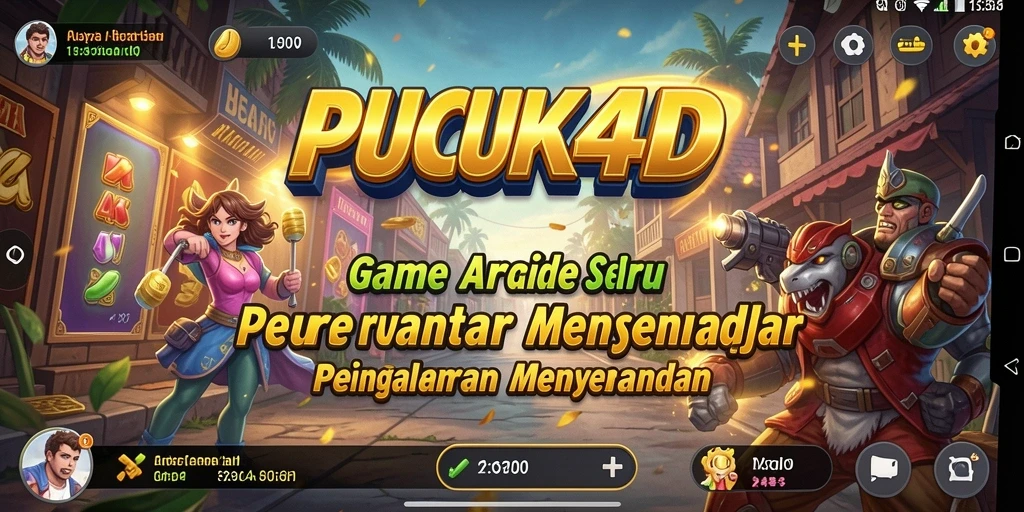 Tampilan gameplay menegangkan PUCUK4D dengan warna-warna cerah.